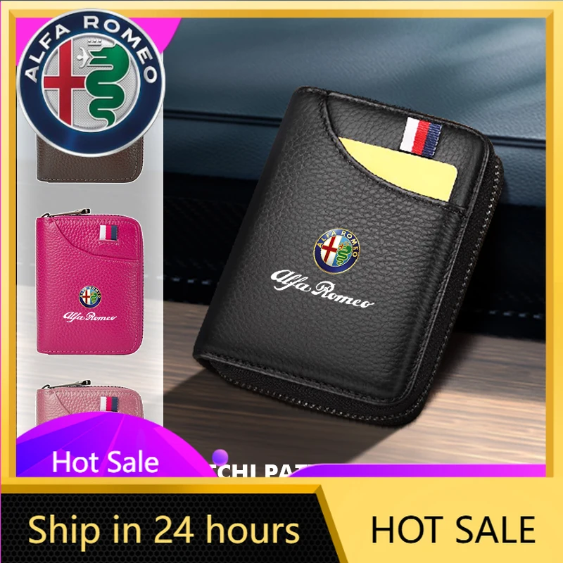 

Car Stickers For Alfa Romeo Car Men Women Wallet Multi-functional Coin Cash Storage Bag Card Clip Protector Cover For Alfa Romeo