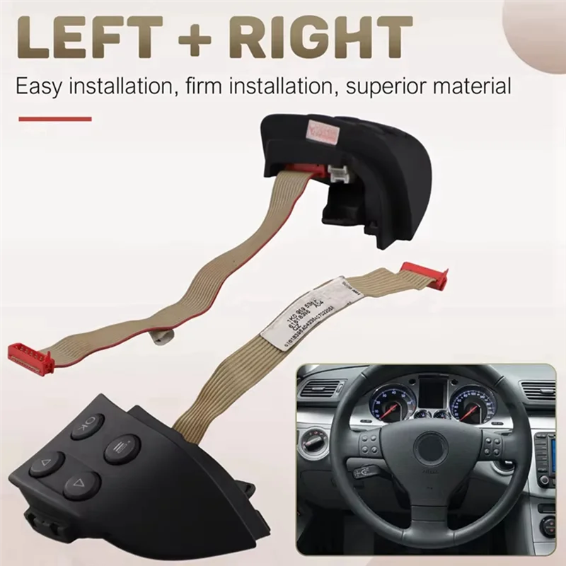 

AU28-Car Multifunction Steering Wheel Control Button For VW Jetta Golf MK5 Passat 1K0959537J 1K0959538F