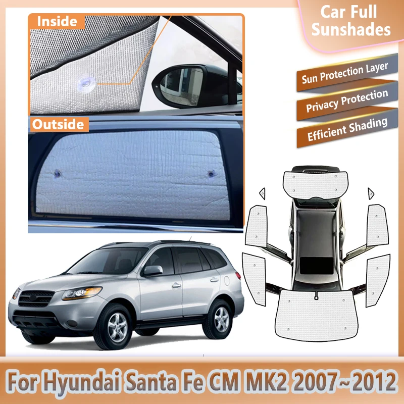 

Car Full Sunshades For Hyundai Santa Fe CM MK2 2007~2012 2010 Cover Windshield Window Anti-UV Sun Protection Covers Accessories