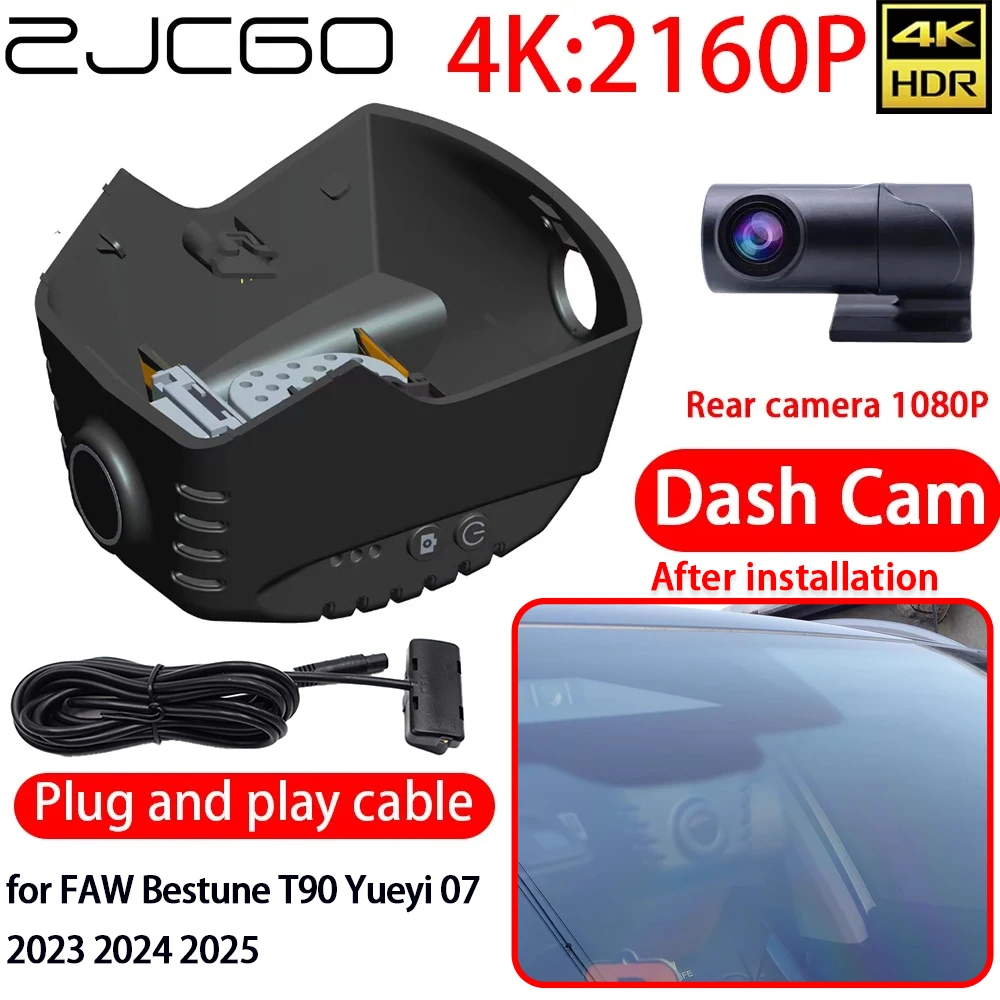 

ZJCGO 4K Car DVR Dash Cam Wifi Front Rear Sony Lens Camera 24h Monitor for FAW Bestune T90 Yueyi 07 2023 2024 2025
