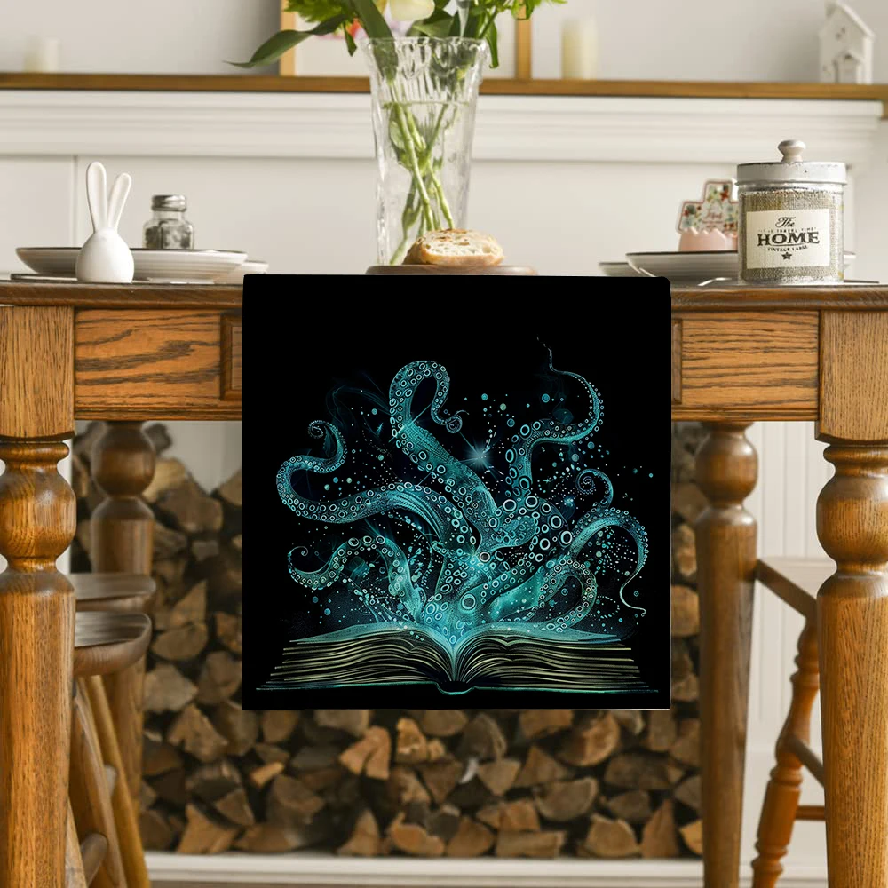 Marine Octopus Books Table Runner Home Wedding Centerpieces Decoration Party Table Runners Dining Long Cloth