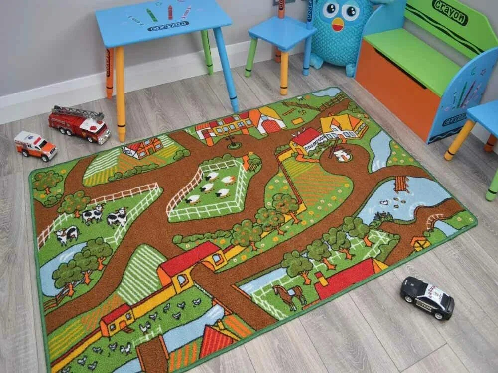 

Kids Farm Animals Play Mat – Fun Non-Slip Rug for Children's Living Room | Animal Theme Floor Mat for Home Decor