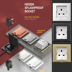 UK Plug 13A Wall Embedded Socket Panel, Hidden Wall 220V Electrical Socket, Model 86 Refrigerator Invisible Power Outlet