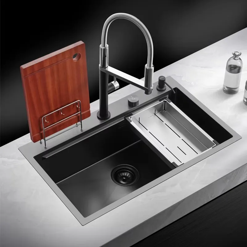 

Stainless Steel Washbasin Nano Light Luxury Sink Platform Platform Under The Sink Large Single Tank Washbasin