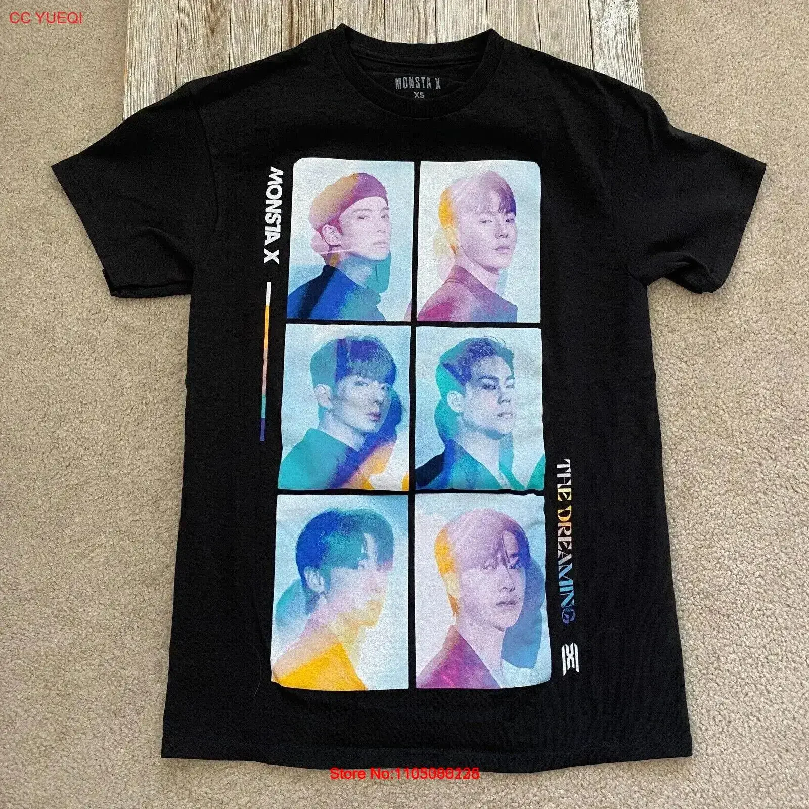 Monsta x t camisa xs vintage lavado elegante macio topo para uso diário homme ligeiramente respirável casual unisex gráfico esticado