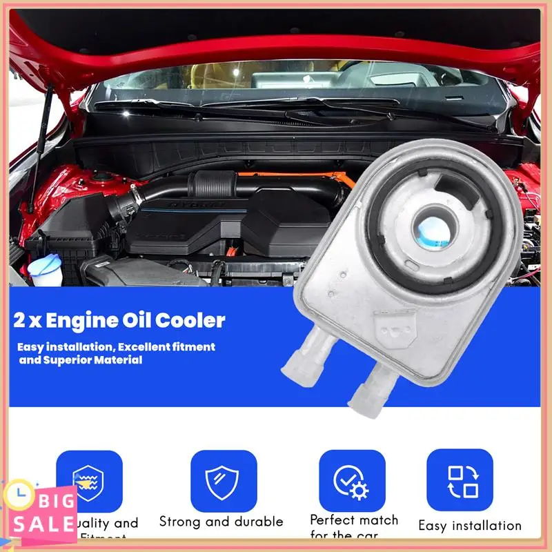 

Better-2 Pcs Engine Oil Cooler For Kia Optima Sorento Sportage 2.0L 2.4L 2016-2020 Part Number:264102G001 26410-2G001