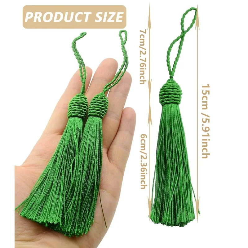 2/5/10 قطعة 15 سنتيمتر خيط حريري المرجعية شرابات مع حلقة الحبل لينة الصينية عقدة شرابة لصنع المجوهرات Craft بها بنفسك الإكسسوارات الحرفية