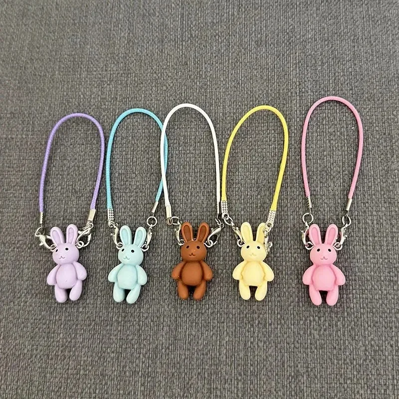 Kawaii Cartoon Mini Rabbit Pendant Dollhouse Accessories Cute Bunny Charms For Plush Doll Neck Dress Decor