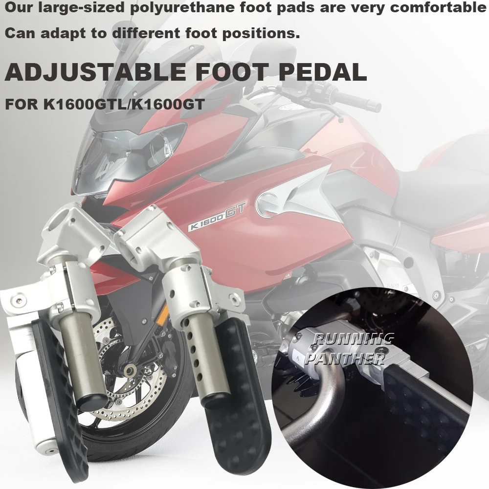 

For BMW K1600GTL K1600GT K 1600 GT GTL 2010-2016 Motorcycle Adjustable Folding Foot Pegs Rest Pedal Set Footpeg Footrest Kit