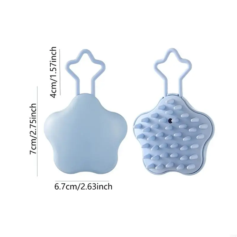 U0DE Hair Washing Comb Scalp Massage Brush Shampoo Brush Wet and Dry Body Scrubber