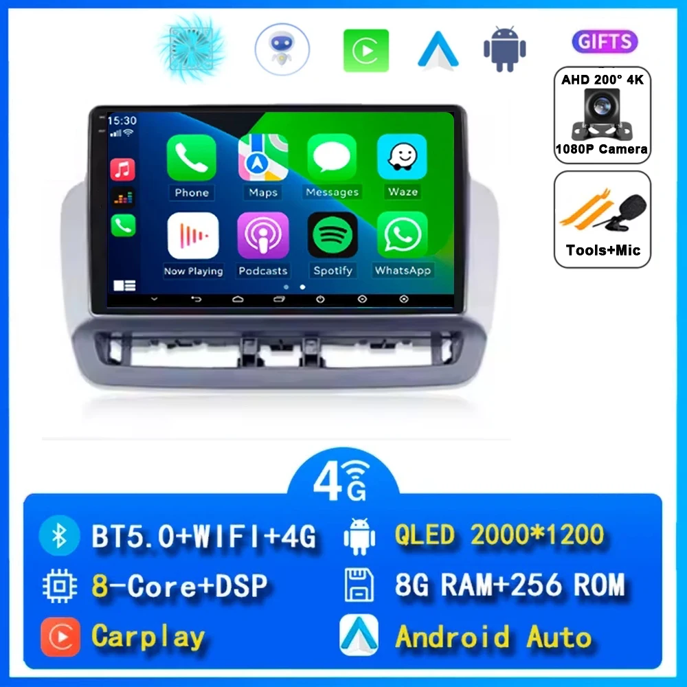 12G + 256G QLED Touchscreen Voor Seat Ibiza 2012-2015 Android 15 Auto Radio Auto Multimedia Video speler 5G WIFI BT GPS Navigatie