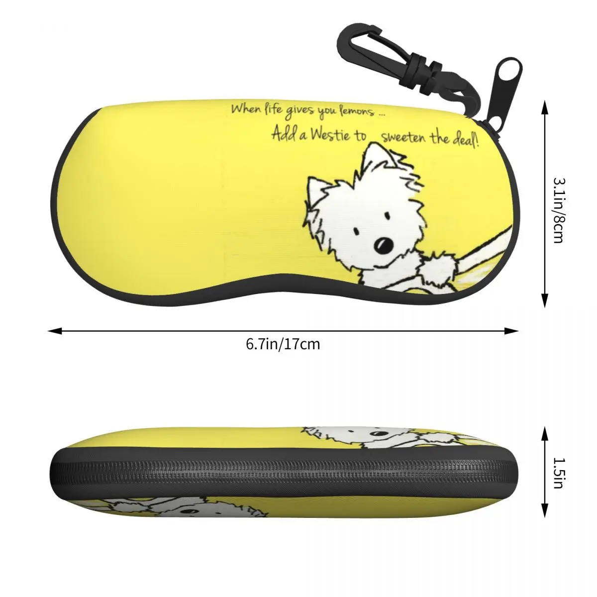 Life Lemons Westie Dog Shell Eyeglasses Protector Cases Cute Sunglass Case West Highland White Terrier Glasses Pouch