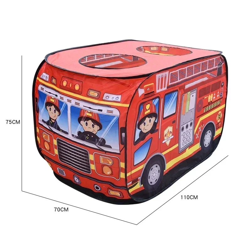 Children's Tent Popup Play Tent Toy Outdoor Foldable Playhouse Fire Truck Police Car icecream car kids Game House Bus Indoor