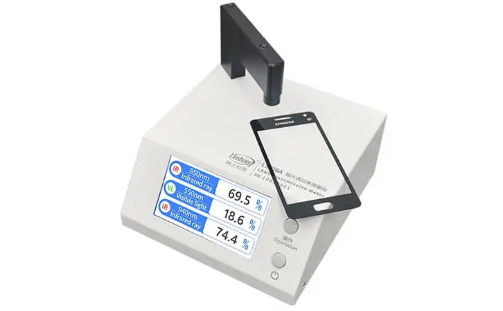 LS108A Personalizzazione Misuratore di trasmissione con lenti in vetro Linshang per posizione dello schermo mobile Telecontrollo di prossimità Foro per inchiostro a infrarossi