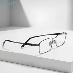 Men Rectangular Full Rim Pure Titanium Glasses Frame Men's Business High Quality Vintage For Medical Optical Prescription Lenses