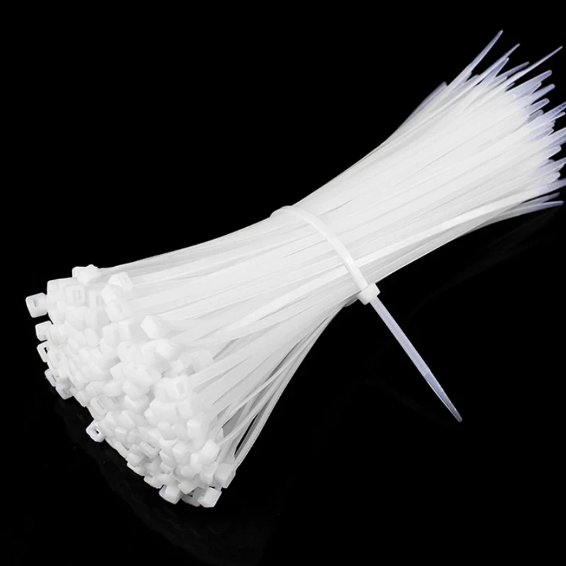 100 قطعة ربطة كابل مرساة بلاستيكية مع نايلون ذاتي القفل لإصلاح سلك التعادل باللون الأسود والأبيض