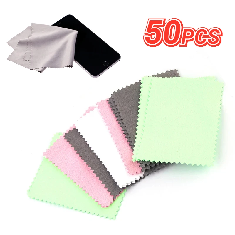 

50PCS Universal Computer Laptop Phones Screen Polishing Cloth Multifunction Reusable Jewelry Clean Tool Eyeglasses Cloth