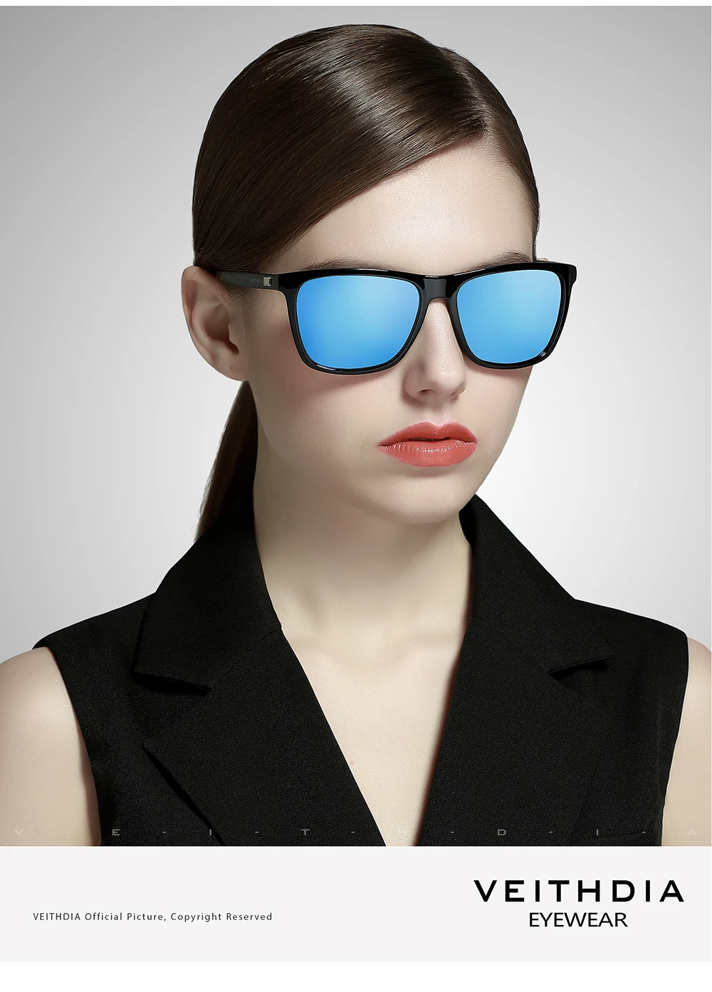 VEITHDIA Markensonnenbrille Unisex Retro Aluminium+TR90 Sonnenbrille Polarisierte Gläser Vintage Brillen Sonnenbrille für Männer/Frauen 6108 – Detail 11