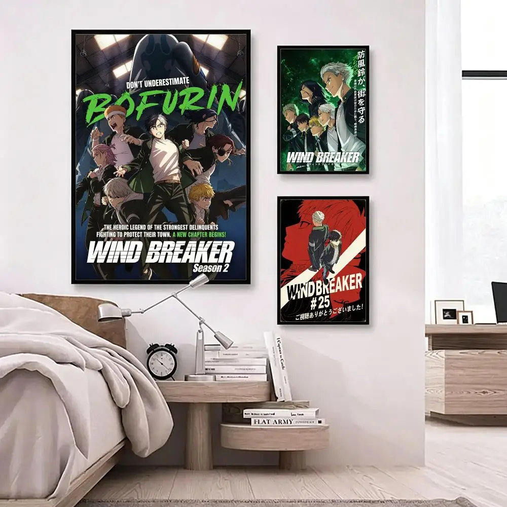 anime Wind Breaker Poster Poster HD Waterproof Self-adhesive Art Print Wall Decor for Bedroom Living Room Gift