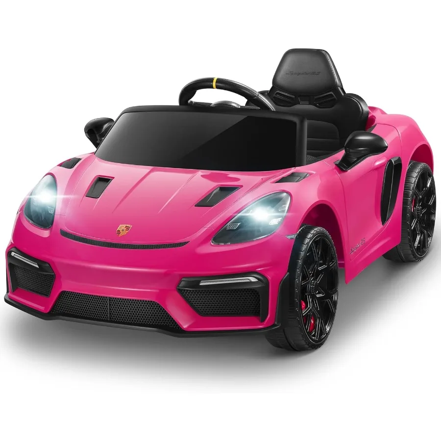 Licensed Ride On Car for Toddlers, 12v Kids Electric Car with Parent Remote Control, Electric Power Vehicle w/Trailer Wheels, So