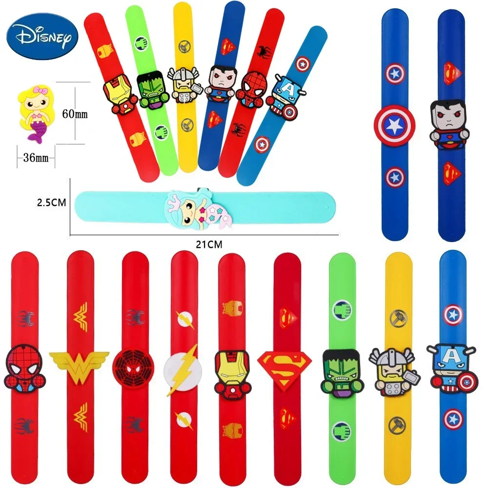 Disney Spiderman Cartoon Bracelet Hulk iron Man Captain America Anime Figure Wristand Toys For kids Boys Christmas Gifts