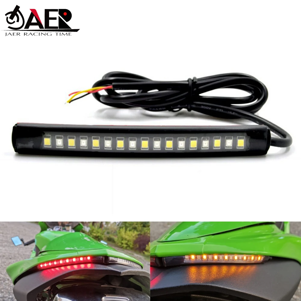 

LED Motorcycle Soft Light Bar Strip Tail Brake Stop Turn Signal License Plate Light for Motocross ATV Dirt Bike Rubber Lamp