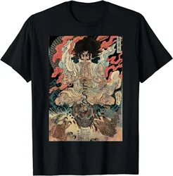 Japanese 2000s Style Y2k  Tops  Men Clothing   Ropa De Mujer Japanese Vintage Artwork Tengu Gods Defeat The Evil Snake T-Shirt