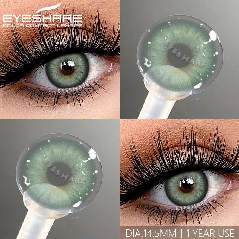 EYESHARE 2Pcs Color Contact Lenses Colored Pupils for Eyes Blue Eye Lenses Beauty Gray Lens Green Contacts Yaerly Brown Lenses