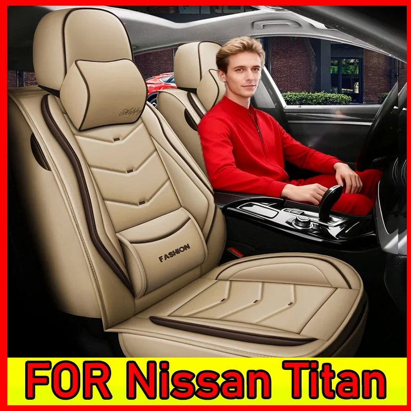 

Чехлы на автомобильные сиденья для Nissan Titan, полный комплект 5-местных чехлов на передние и задние сиденья, водонепроницаемая искусственная кожа, износостойкая