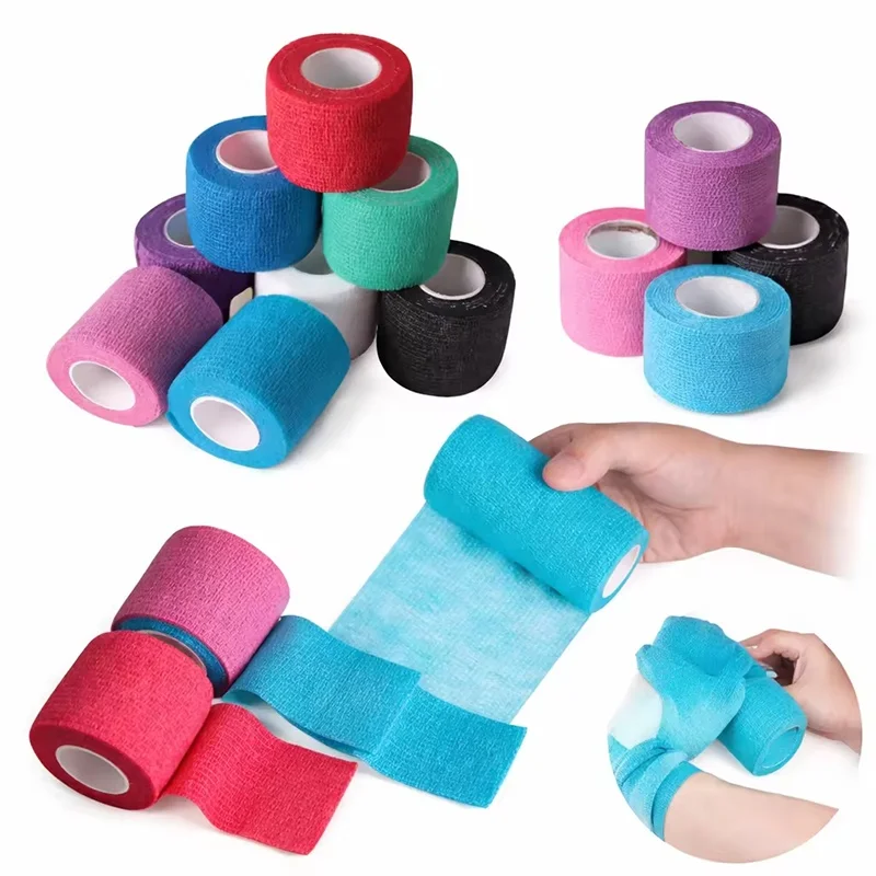 1 Roll Elastic Self-Adhesive Athletic Tape Gauze Medical 2.5/5/10cm Non-Woven Gauze For Sports Foot Support Joint Protection Pad