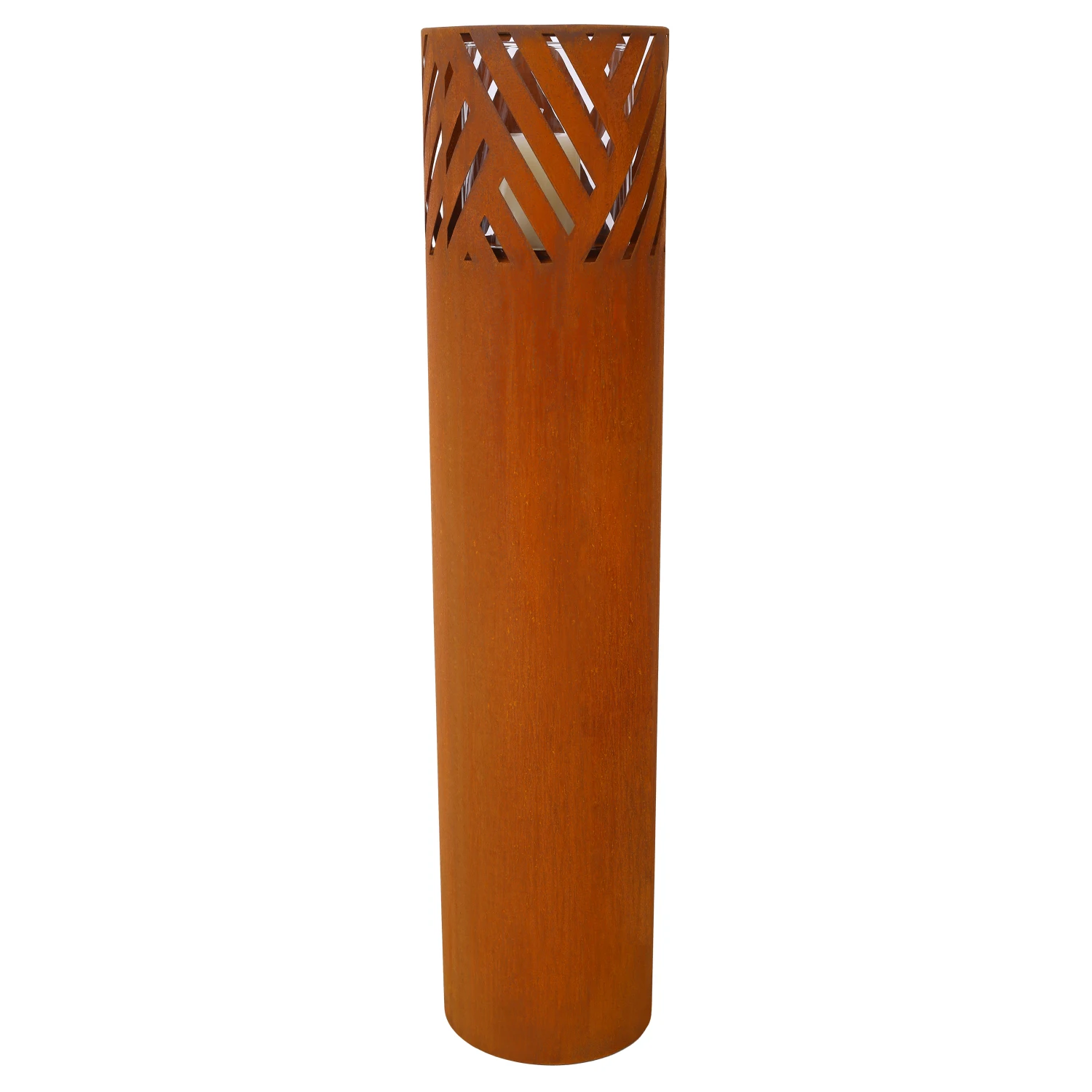 Lantern Column, Set of 2, Decorative Column for Garden in Rust Industrial Design, Lantern for Outdoor and Indoor, Lantern Includ