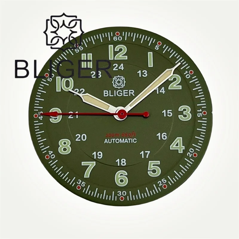 BLIGER 29 مللي متر المجال الطيار ساعة الطلب الأيدي مجموعة أسود أزرق أبيض الوجه صالح NH34NH35 ETA2824 PT5000 حركة تعديل أجزاء الساعة