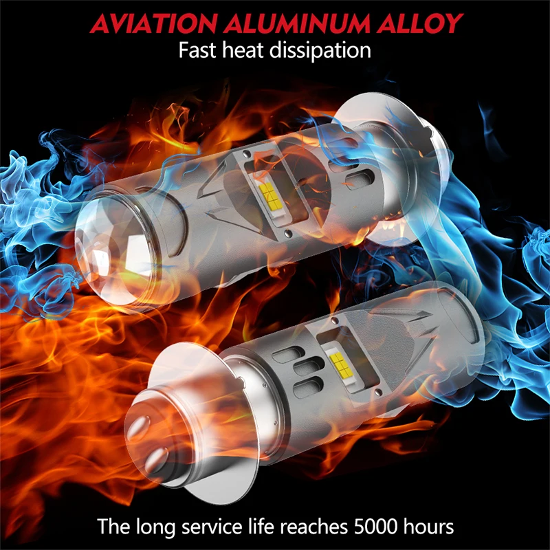 1PCS H6 BA20D LED H4 P15D Motorcycle Headlight CSP 30000LM Spotlight 12V Hi Lo Lamp Fog Light White For Yamaha Kawasaki Suzuki
