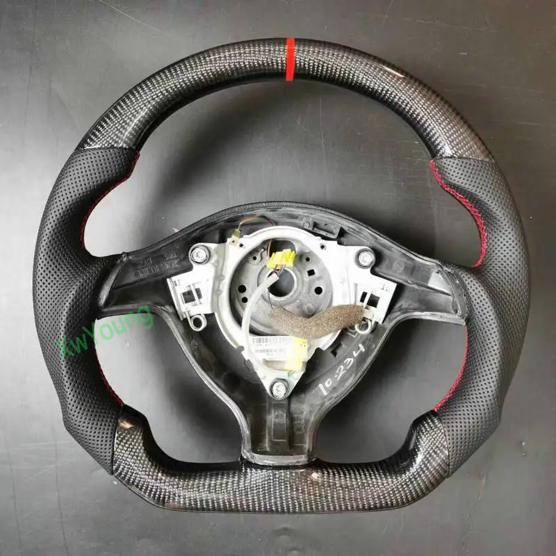 100% Real Carbon Fiber Steering Wheel With Leather For VW Volkswagen Golf 4 Mk4 GTI 1997-2003