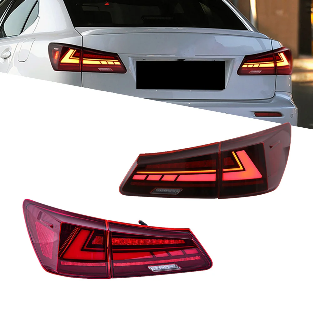 

LED Tail Lights Assembly for Lexus IS250 IS350 ISF IS II 200d 220d 2006-2013 Sequential Blinker Red Rear Lamps Assembly
