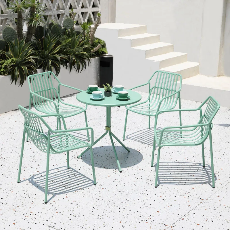 مجموعة طاولة وكرسي خارجي لمقهى المشاهير على الإنترنت ومتجر شاي الحليب #2