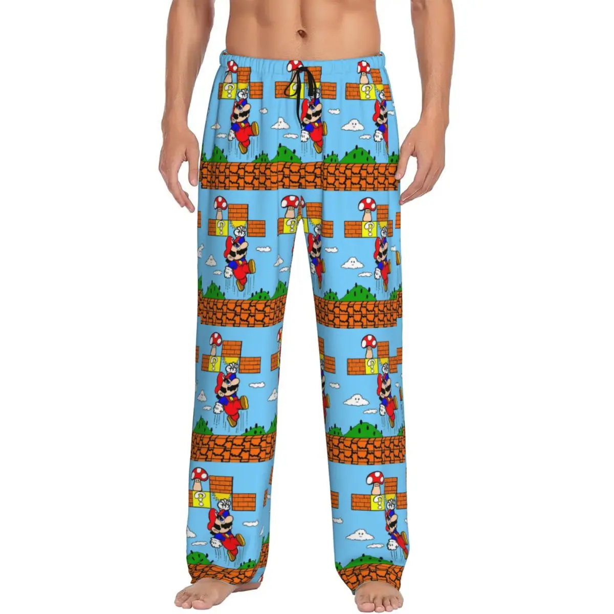 

Custom M-Marioed Pajama Pants for Men Lounge Sleep Stretch Sleepwear Bottoms with Pockets