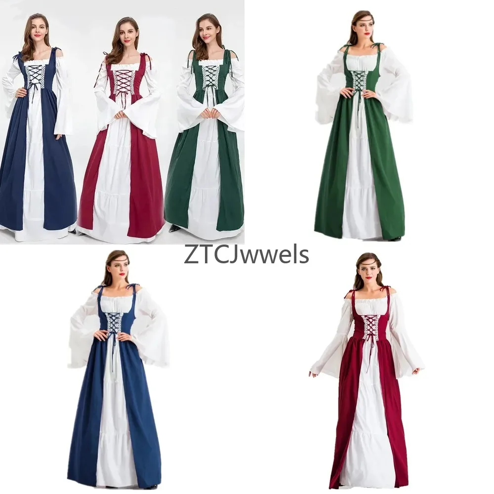 

Victorian Elegant Trumpet Sleeve Long Dress for Masquerade Ball Halloween Party Stage Performance Cosplay Costume