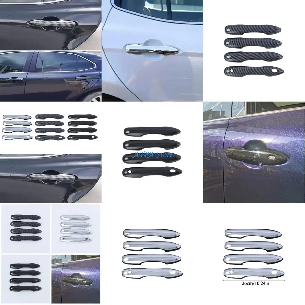 

U13C Car Door Handle Scratch Protector Carbon Fiber Bowl Cover for Corolla 2022