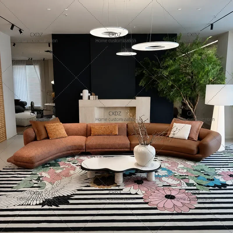 Special Shaped Corner Sofa Creative Fabric Curved High End Large Flat Sectional Couch for Living Room Modern Home Furniture
