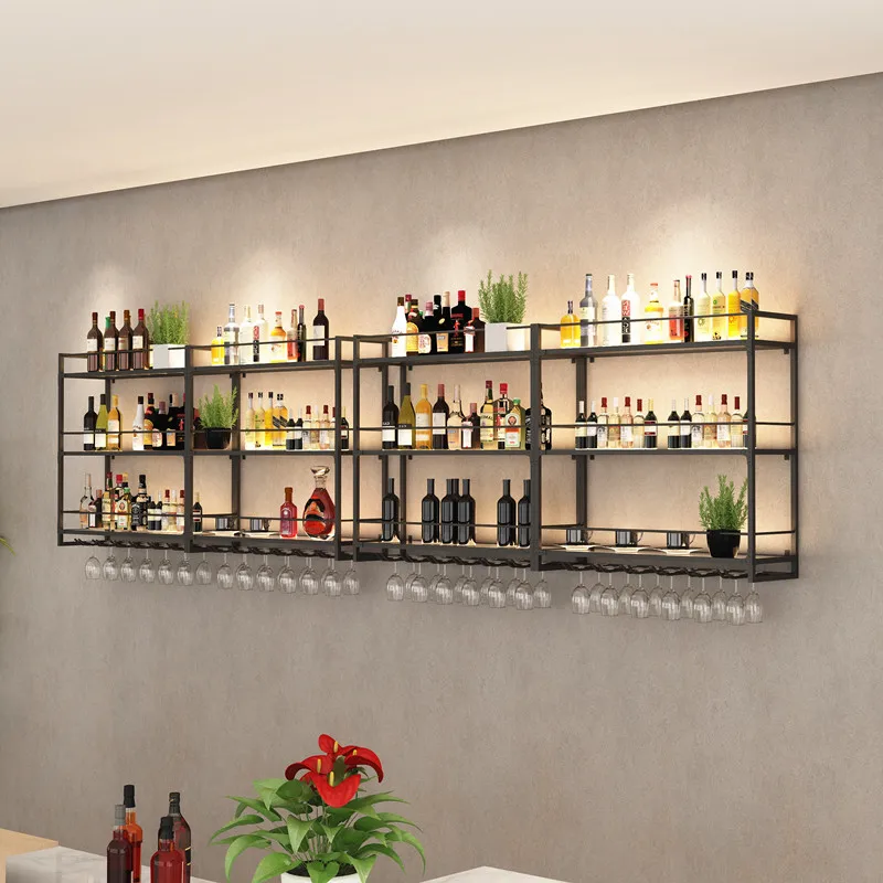 

Kitchen Restaurant Bar Cabinet Living Room Metal Storage Display Luxury Wall Wine Cabinet Multifunctional Repisa Home Furniture
