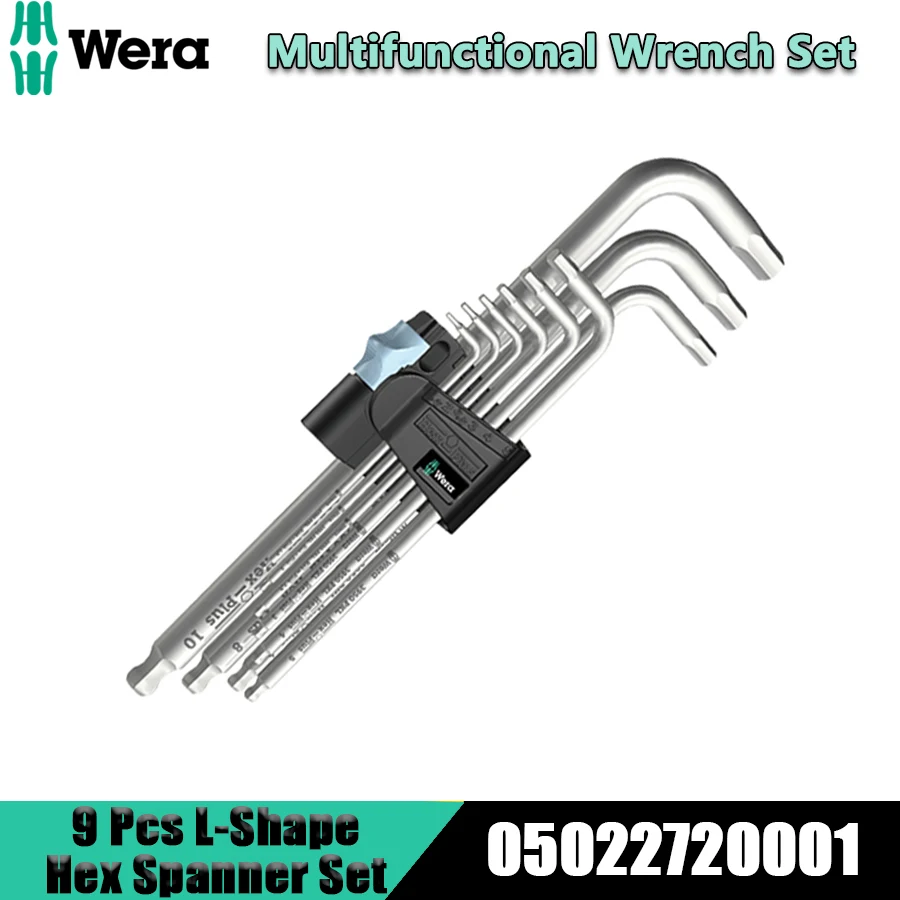 

Wera 05022720001 9 Pcs L-Shape Metric Hex Spanner Set Multifunctional Wrench Set 3950 PKL/9 L-key set Hand Tools