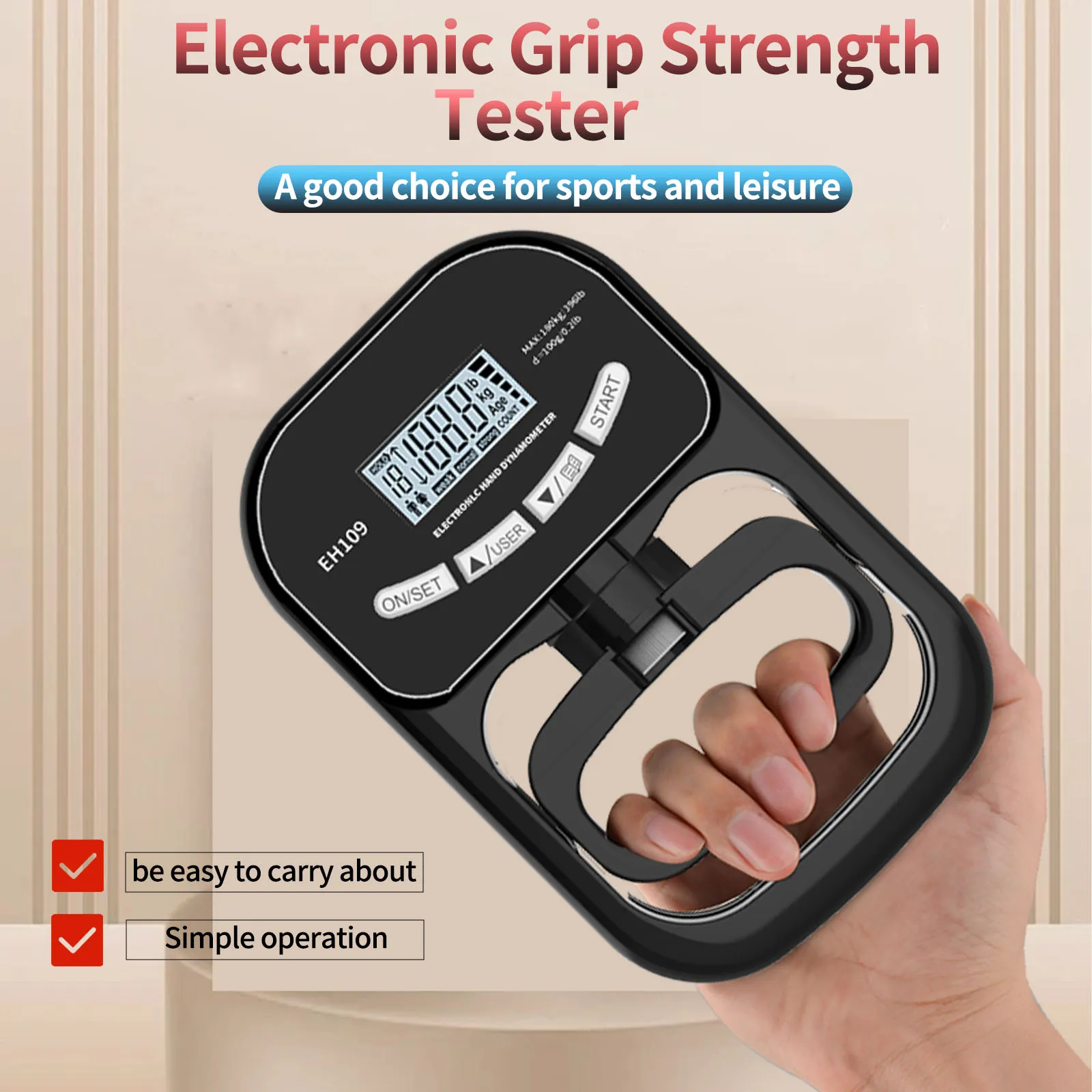 2026 180KG Digital Hand Dynamometer Grip Strength Measurement Trainer