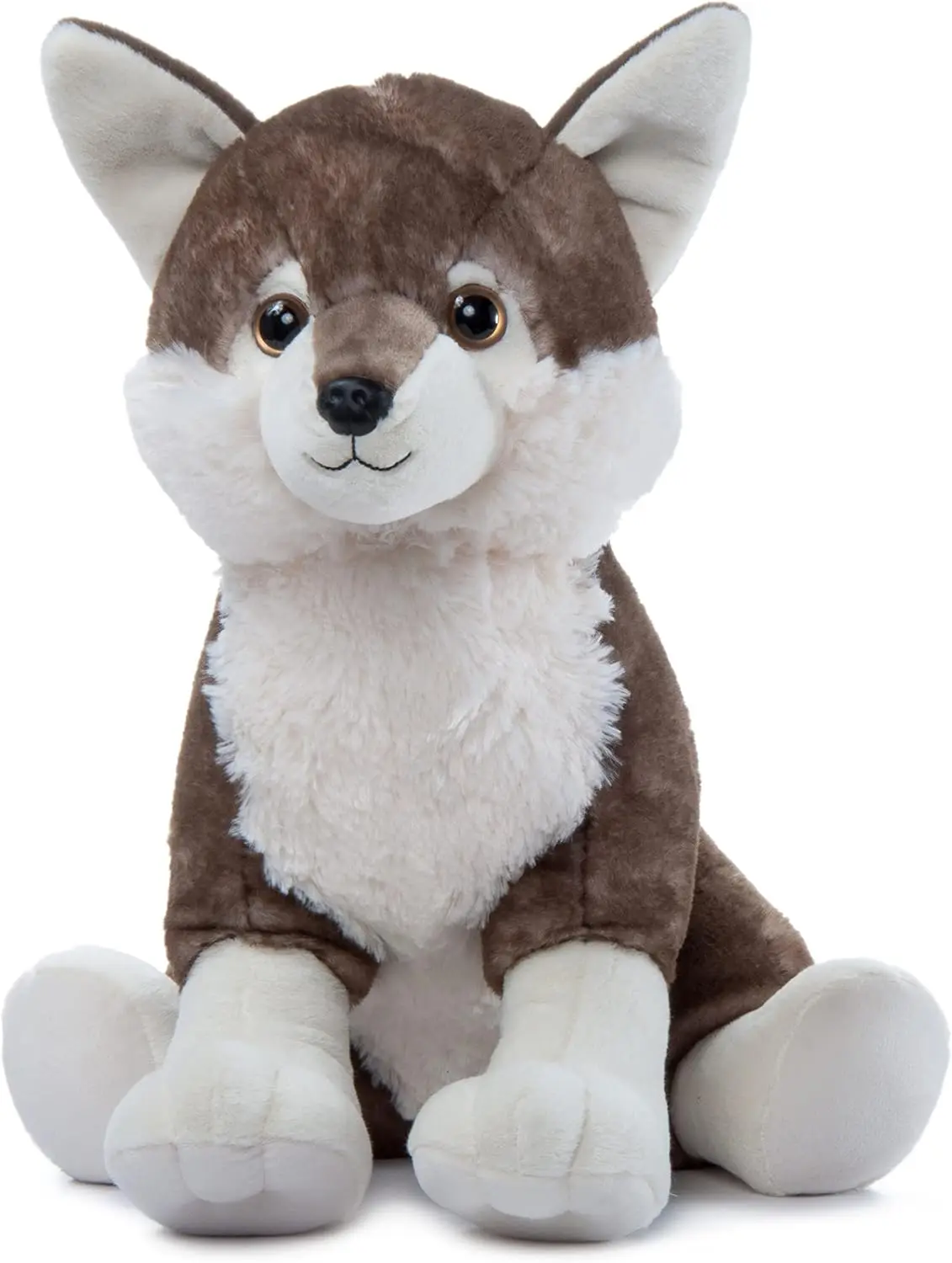 20-Inch Timber Wolf Plush Stuffed Animal, Soft Cuddly Toy Gift for Kids