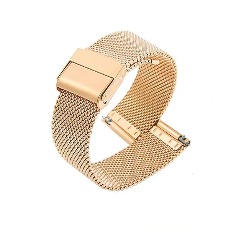 10/12/13/14/15/16/17/18/19/20/21/22/24mm pulseira de relógio de aço inoxidável milanês masculino feminino banda universal pulseira de liberação rápida
