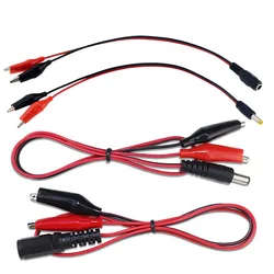 2 Alligator Clip to 1 Male  Female DC Power Plug Connector Adapter Wire DC 5.5*2.1mm Clips Crocodile Test Leads M20