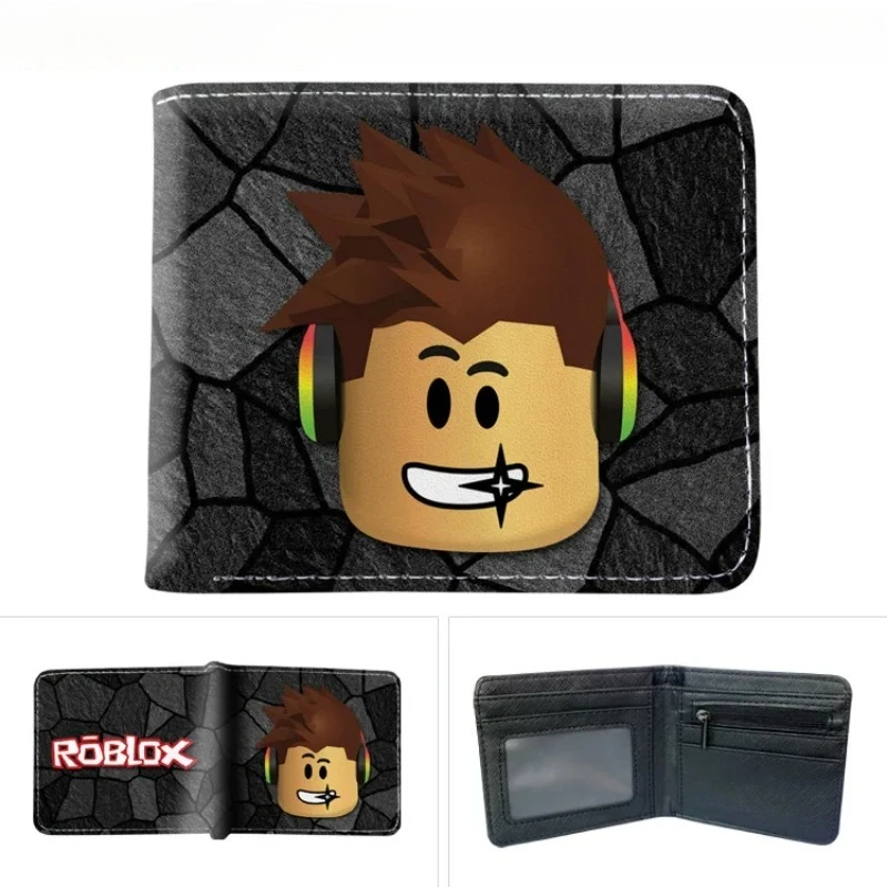 Roblox Figure Game Peripheral Anime Print Wallet Fashion Folding Wallet Storage Bag Virtual World Student Gift Wallet