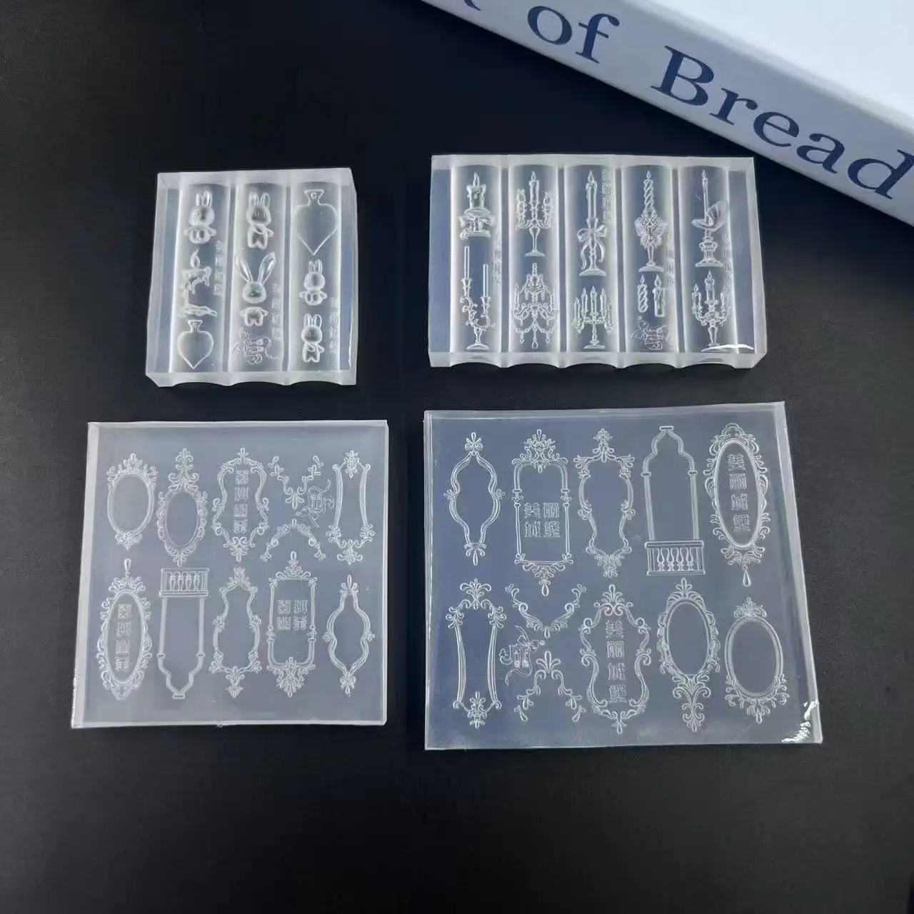 แม่พิมพ์อะคริลิค 3 มิติ ลายกรอบรูปโรโคโค เชิงเทียน กระต่าย โบว์ริบบิ้น สำหรับตกแต่งเล็บ ทำเองได้ แม่พิมพ์ซิลิโคนสำหรับทำเล็บ