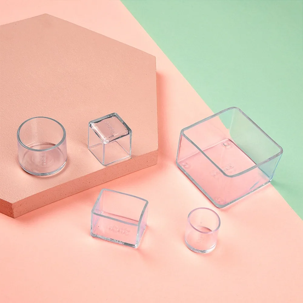 4Pcs/Set New PVC Chair Leg Caps Silent and Wear Resistant Anti-slip Furniture Feet Round Square Floor Protectors