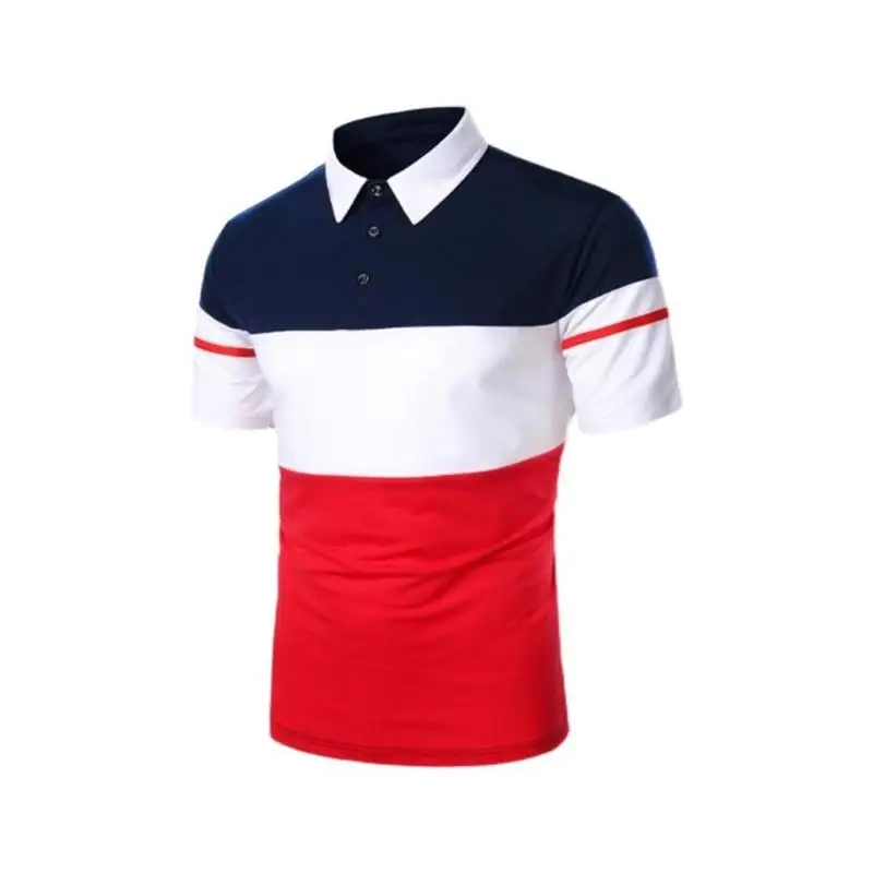 قمصان بولو رجالية قطنية بأكمام قصيرة وياقة مستديرة، تي شيرت شبابي عصري بقصة قياسية مع تطريز، لا يحتاج لكي، مناسب للارتداء اليومي #3